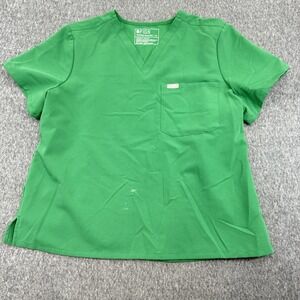 FIGS Scrub Indocyanine Green Catarina Top Retired Color V Neck Women XL See Pics